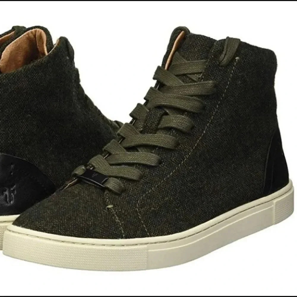 Frye Women’s Ivy Olive Wool Lace Up High Top